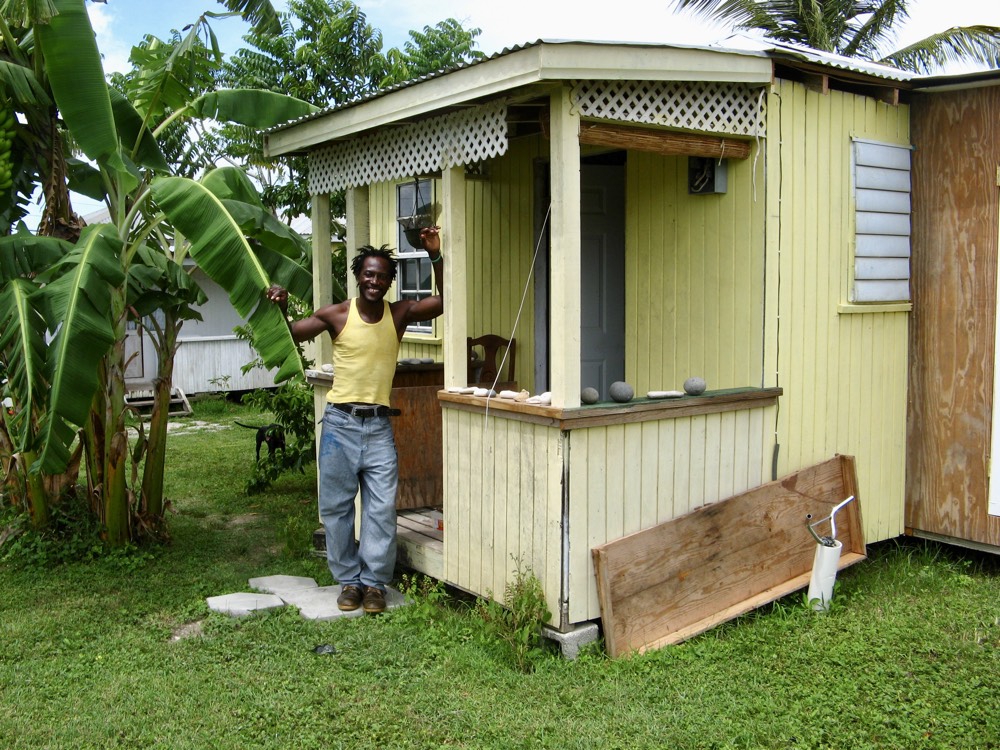 Jay and his beloved yellow shack.