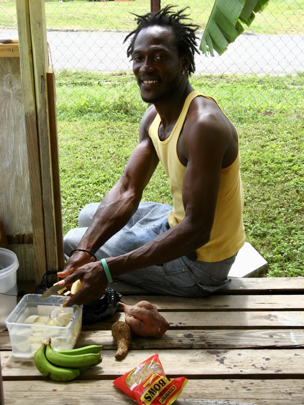 Dinner preparations.